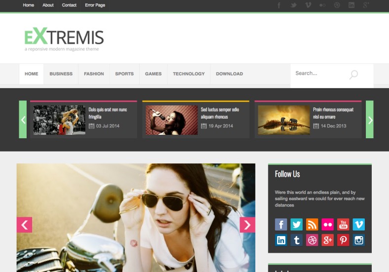 extremis responsive blogger template